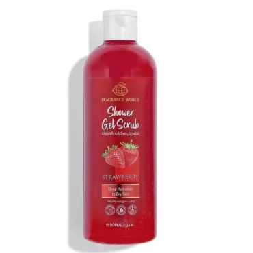 Gel de duș 500 ml. / Fragrance World Gel de duș Scrub cu căpșuni
